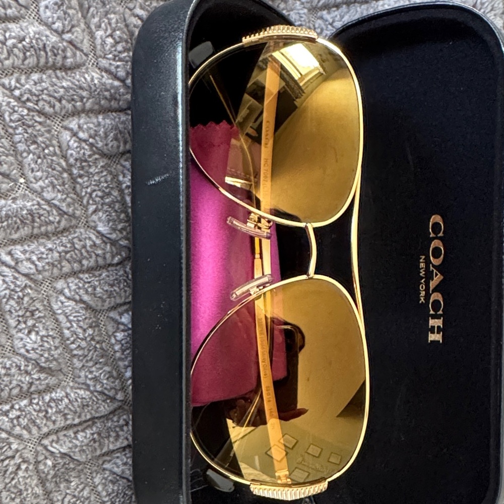 Coach Gold-Toned Aviator Sunglasses - Picture 3 of 3